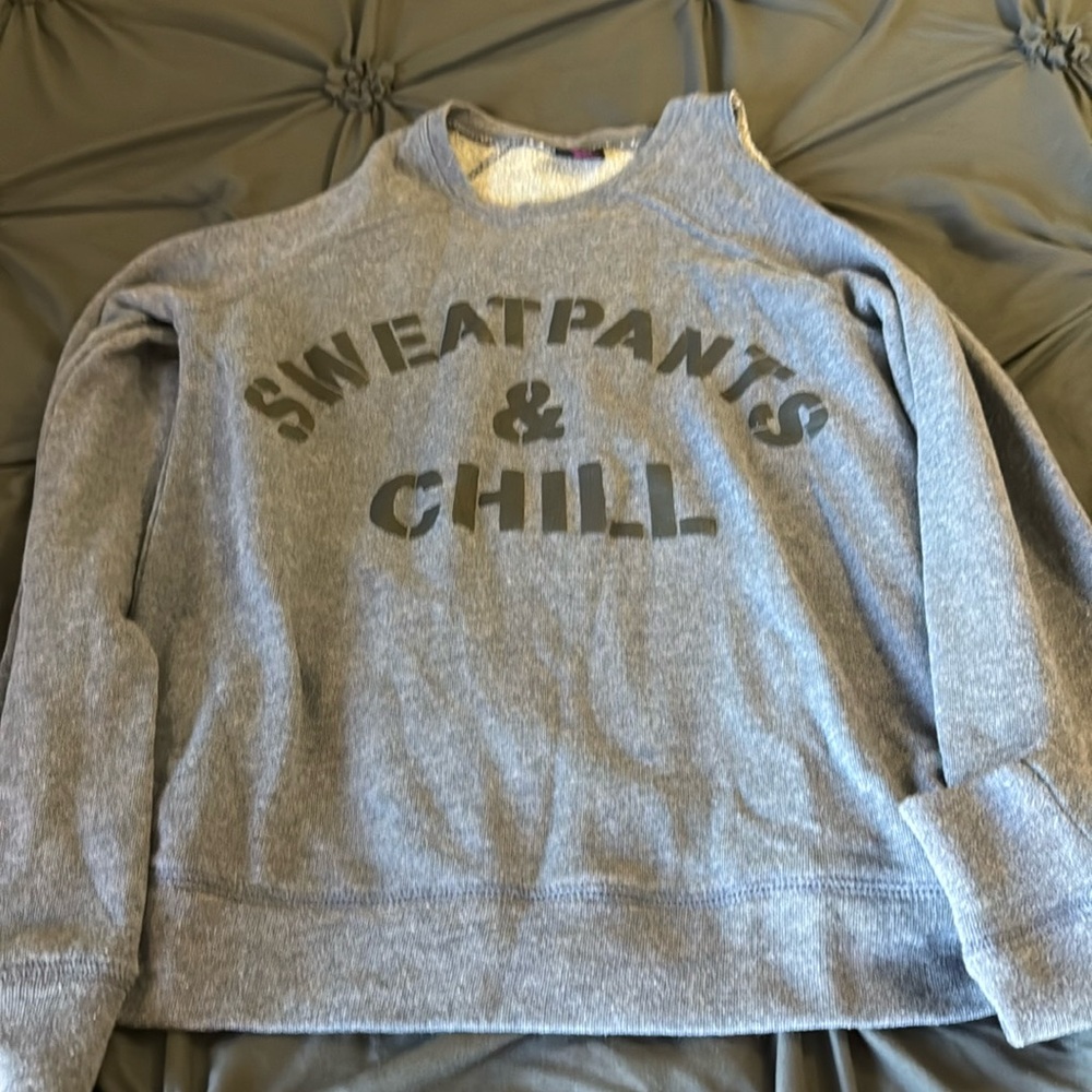 Sweatpants and chill cold shoulder sweatshirt